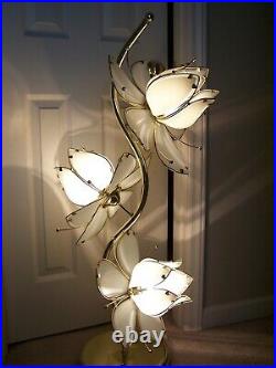 Vintage 40 Extra Large 3 Light Lotus, Lotus Flower Table Touch Lamp