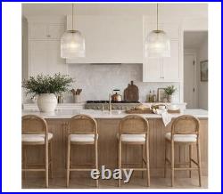13 Ribbed Glass Pendant Light(13.8 D × 15 H) Vintage Brass Kitchen Island Han