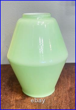 1930s Art Deco Pale Green Opaline Table Lamp Shade Opaque Glass Geometric 5'
