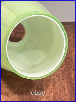 1930s Art Deco Pale Green Opaline Table Lamp Shade Opaque Glass Geometric 5'