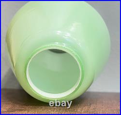 1930s Art Deco Pale Green Opaline Table Lamp Shade Opaque Glass Geometric 5'