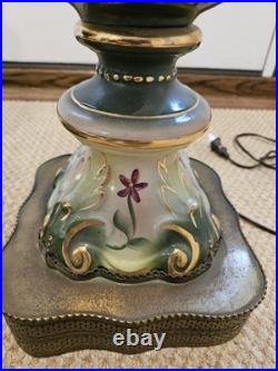 1940s Vintage Hand Painted Lamps. Matching Pair