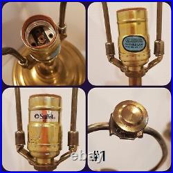 1960s Vintage MCM Solid Brass Stiffel Table Lamps