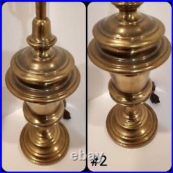 1960s Vintage MCM Solid Brass Stiffel Table Lamps