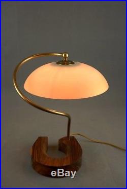 1970s Rosewood and Brass Spiral Table Lamp Vintage Rare Eames Panton 60s Era