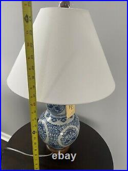 1 Rare New Ralph Lauren Vintage Zen Koi Fish Porcelain Blue White Table Lamps
