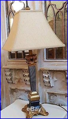 1 of PAIR New Vintage French Shabby Chic Table Bedside Sofa Lamp Base GOLD Shade
