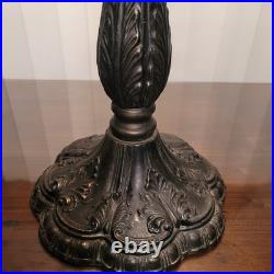 20D Antique Vintage Tiffany Style Fishscale Stained Glass Table Lamp Rainaud