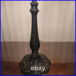 20D Antique Vintage Tiffany Style Fishscale Stained Glass Table Lamp Rainaud