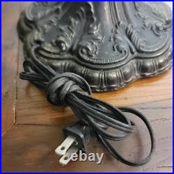 20D Antique Vintage Tiffany Style Fishscale Stained Glass Table Lamp Rainaud