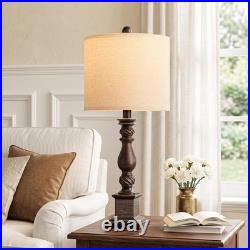 24 Traditional Table Lamp Set of 2 for Bedroom, Vintage Bedside Lamps for Ni