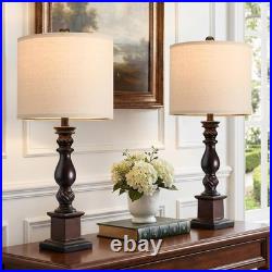 24 Traditional Table Lamp Set of 2 for Bedroom, Vintage Bedside Lamps for Ni
