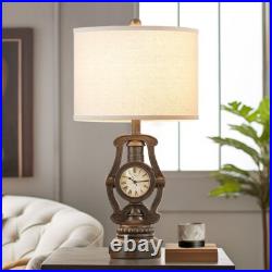 25 Vintage Clock Lamps with USB (2-Pack) Industrial Home Office Lighting