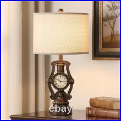 25 Vintage Clock Lamps with USB (2-Pack) Industrial Home Office Lighting