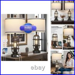 26 Vintage Industrial Table Lamp Set of 2 LED Bronze Lolikit TD-LO-506 26 Vintage Industrial Table Lamp Set of 2 LED Bronze Lolikit TD-LO-506