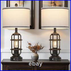 26 Vintage Industrial Table Lamp Set of 2 LED Bronze Lolikit TD-LO-506
