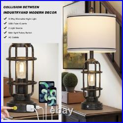 26 Vintage Industrial Table Lamp Set of 2 LED Bronze Lolikit TD-LO-506