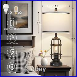 26 Vintage Industrial Table Lamp Set of 2 LED Bronze Lolikit TD-LO-506