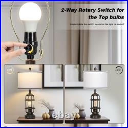 26 Vintage Industrial Table Lamp Set of 2 LED Bronze Lolikit TD-LO-506