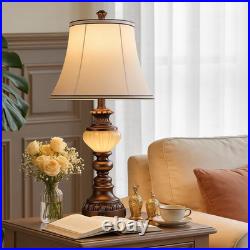 27 Vintage Farmhouse Table Lamps Set of 2 with USB Ports & Bulbs Included