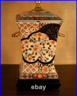 28 Chinese/japanese Imari-satsuma Porcelain Vase Lamp- Vtg. Vase C-1900-1400