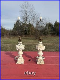 2 Beautiful lamps -mid century Italian Alabaster- Rewired And Ready To Go 2 Beautiful lamps -mid century Italian Alabaster- Rewired And Ready To Go