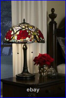 2 Light Tiffany Table Lamp Tiffany Floral Table Lamp Vintage Bronze Finish
