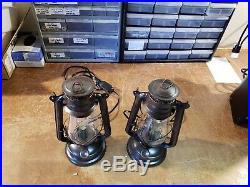 2 Pack Lantern Table Lamp Dimmable Edison Bulb Rustic Vintage Nightstand Set