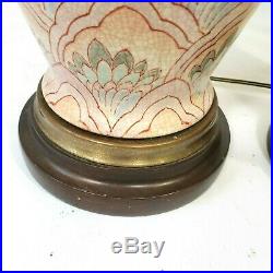 2 Vintage Frederick Cooper Lamps Pair Asian Oriental Vase Jar chicago