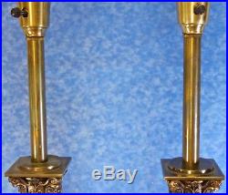 2 Vtg. STIFFEL Neo-Classical Mid-Century Column Torchiere Table Lamps- Nice Cond