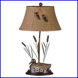 30 Mallard Duck & Cattails Table Lamp Bird Call Accent Rustic Cabin Lodge Decor
