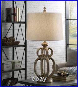 34 in. Tuscana Cream Table Lamp with Antique Distressed Finish