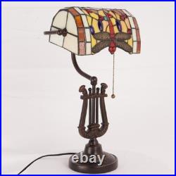 7.9''Vintage Single Headed Bread Table Lamp, Tiffany Book Table Lamp, Glass Lamp