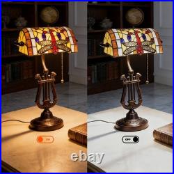 7.9''Vintage Single Headed Bread Table Lamp, Tiffany Book Table Lamp, Glass Lamp