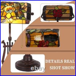 9''retro Office/bedside Glass Lamp, Single Headed Dragonfly Shaped Bank Desk Lamp