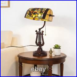 9''retro Office/bedside Glass Lamp, Single Headed Dragonfly Shaped Bank Desk Lamp
