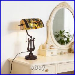 9''retro Office/bedside Glass Lamp, Single Headed Dragonfly Shaped Bank Desk Lamp