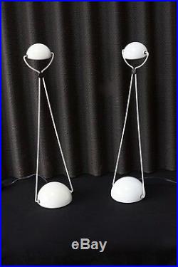 A Pair of stylish Metal Table Lamps by Stefano Cevoli Vintage