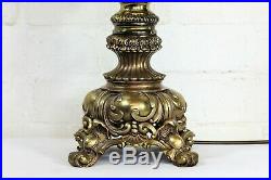 A Vintage Cast Brass Tall French Table Lamp Rococo Baroque Antique Style