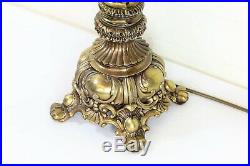 A Vintage Cast Brass Tall French Table Lamp Rococo Baroque Antique Style