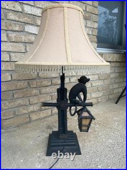A pair of vintage Bombay company lamps. In working order brown metal