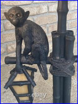 A pair of vintage Bombay company lamps. In working order brown metal