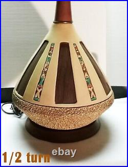 Amazing MCM Vintage Emil Bertolozzi Ceramic Lamp Mid Century Modern Signed 1960s