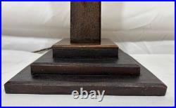 Antique 1907 Mission Arts & Crafts Wood Brass & Copper Table Lamp Base 3 Light