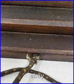 Antique 1907 Mission Arts & Crafts Wood Brass & Copper Table Lamp Base 3 Light