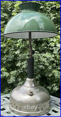 Antique 1919 Coleman Table Lamp Lantern Quick Lite with Enameled Shade