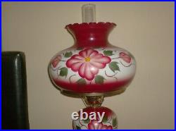 Antique 1950's GONE WITH THE WIND PARLOR TABLE LAMP hand painted 27 tall