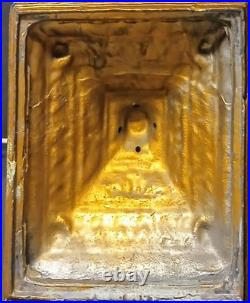 Antique Art Deco Slab Glass American Indian Chief Portrait Table Lamp