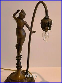 Antique Art Nouveau Figural Statue Table Lamp