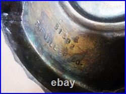 Antique Arts & Crafts Miller Bronze & Vintage Stain Leaded Shade Table Lamp